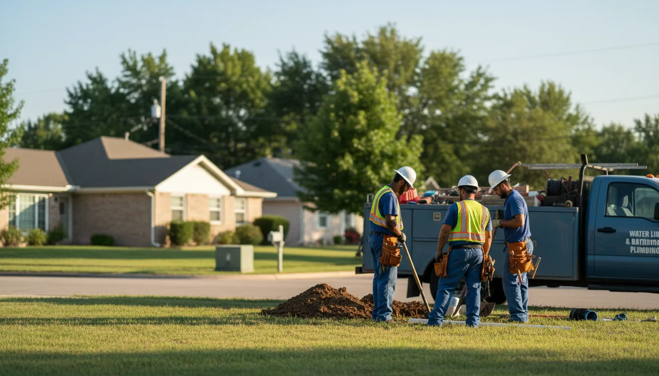 Residential water line and bathroom plumbing service in Augusta, KY